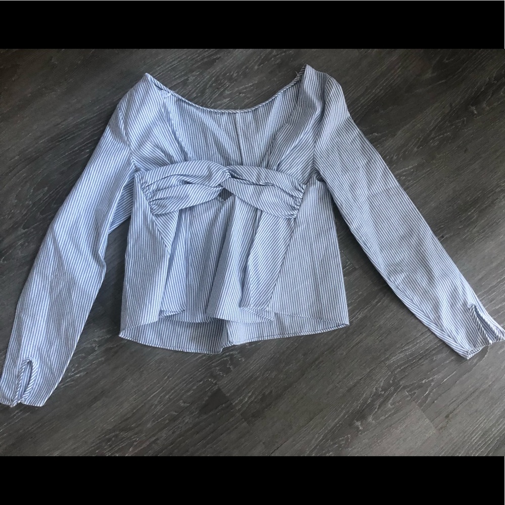 Zara blue/white striped long sleeve top